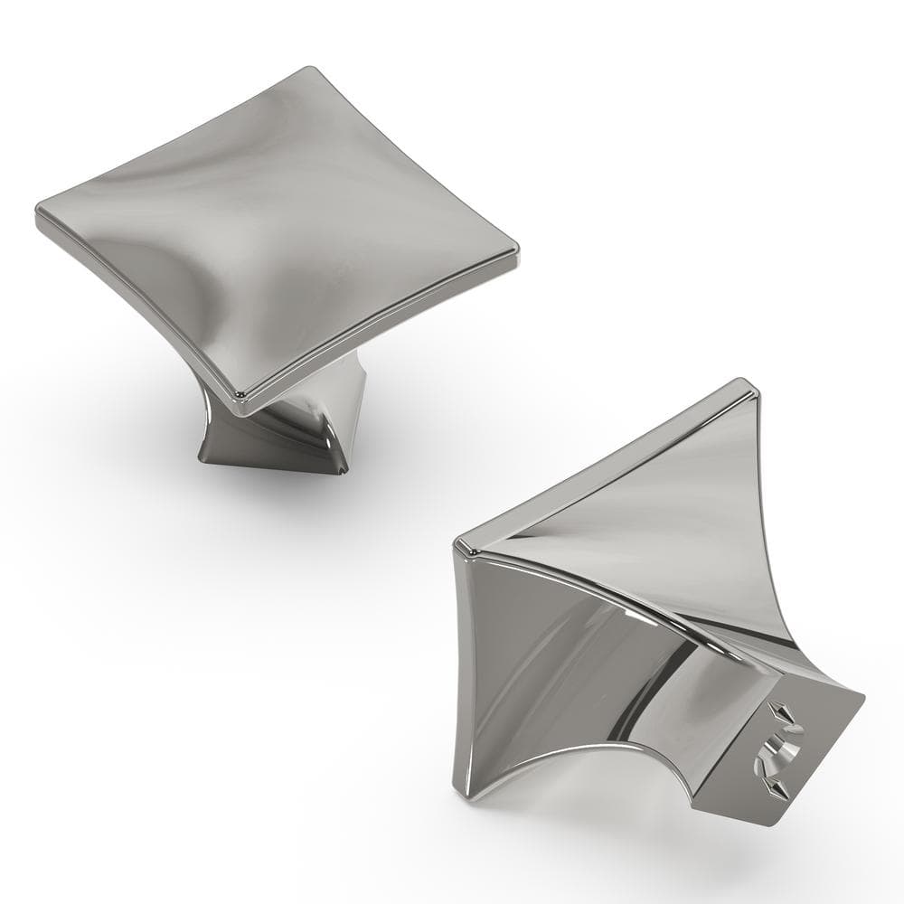 Twist Collection Knob 1-1/4 in. Square Polished Nickel Cabinet Knob (10-Pack) price history on PriceWatchPro