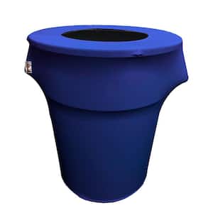 55 Gal. Round Royal Blue Stretch Spandex Trash Can Cover