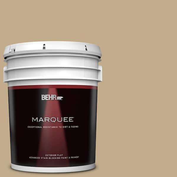 BEHR MARQUEE 5 gal. #PPU7-21 Woven Straw Flat Exterior Paint & Primer