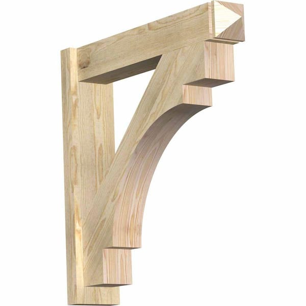Ekena Millwork 6 in. x 30 in. x 30 in. Douglas Fir Merced Arts and Crafts Rough Sawn Outlooker