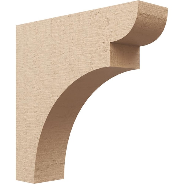 Ekena Millwork 6-in. x 24-in. x 24-in. Series 1 Thin Yorktown Rough Cedar Woodgrain Timberthane Polyurethane Corbel, Primed Tan