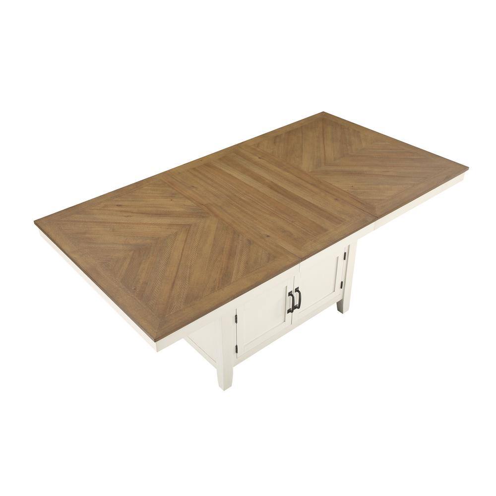 Hyland Light Brown and White 6-Piece Counter-Height Dining Set