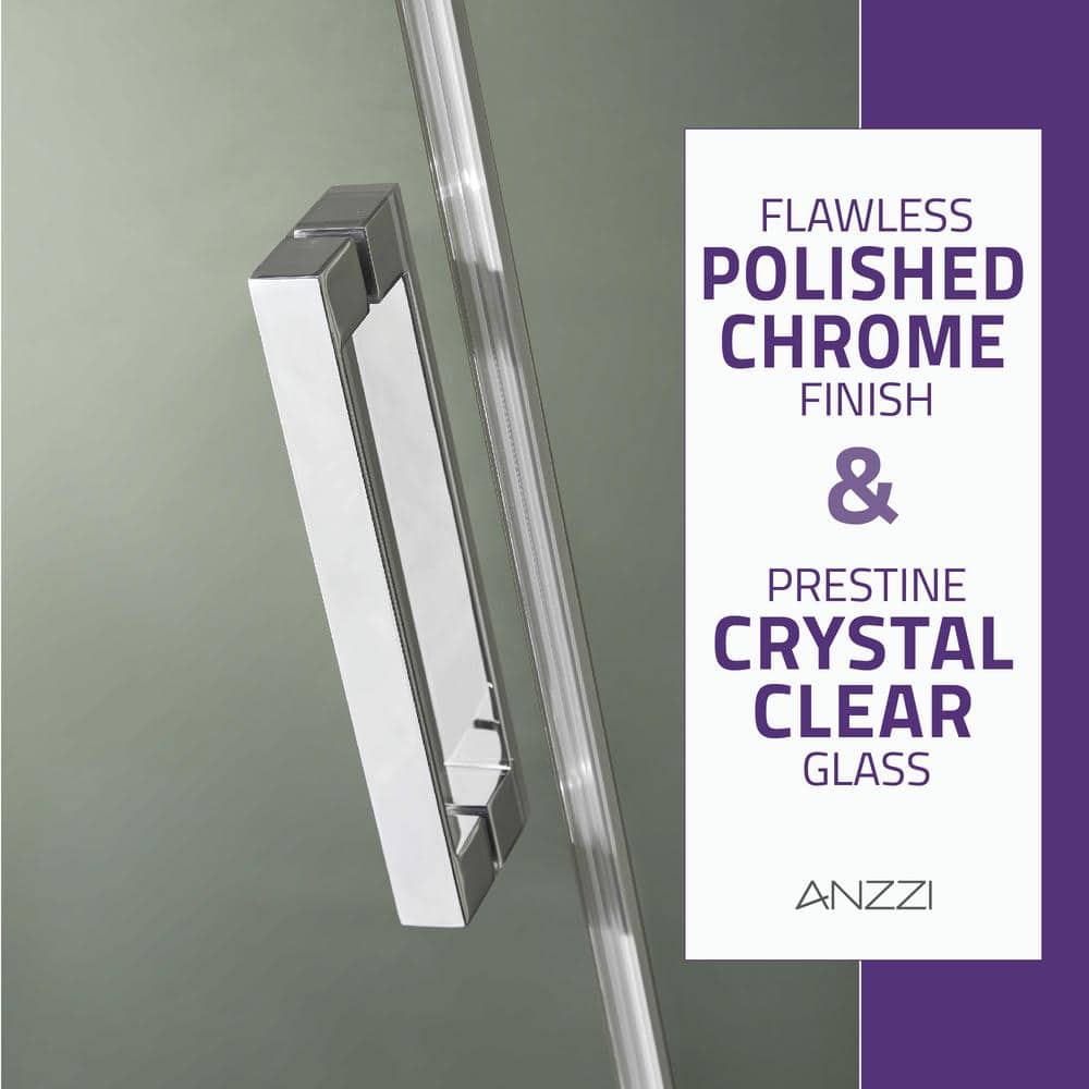 Rhodes 60" x 76" Frameless Chrome Sliding Shower Door