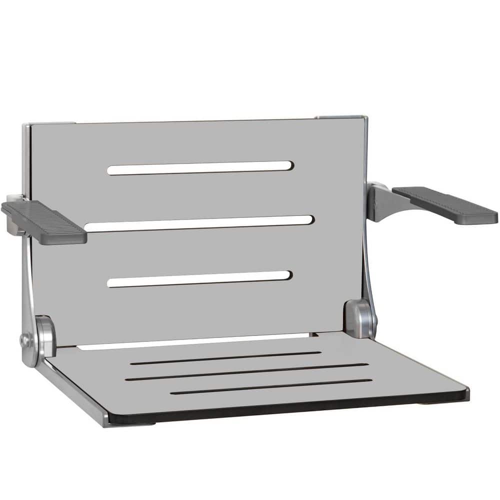 SEACHROME Silhouette Comfort Folding Wall Mount Shower Bench Seat with