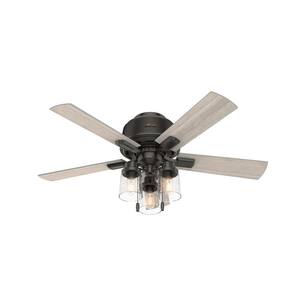 Hunter 44" New Bronze Ceiling Fan with Florence Glass Light Kit 