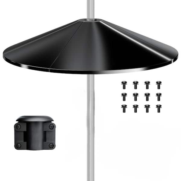 1-Piece 19.5 in. Non-Electric Black Chew-Proof PC Spinning Squirrel Guard Type for Outdoor Bird Feeder Protector