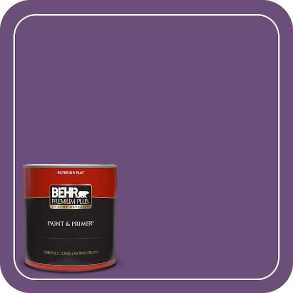BEHR PREMIUM PLUS 1 qt. #660B-7 Exotic Purple Flat Exterior Paint & Primer