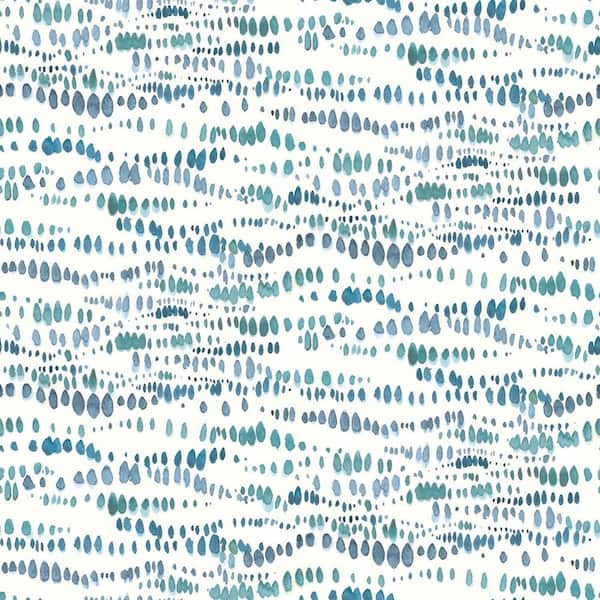 RoomMates Lisa Audit Blue and White Dotted Line Peel and Stick Wallpaper (Covers 28.29 sq. ft.)
