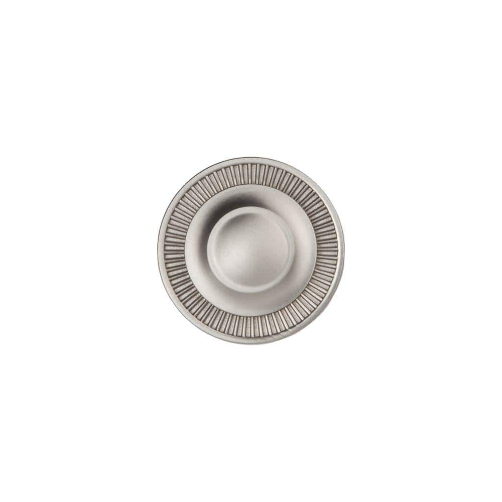 Satin Nickel Round Cabinet Knob with Brushed Finish