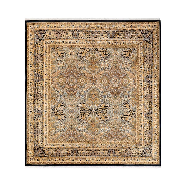 Solo Rugs Mogul One-of-a-Kind Traditional Black 8 ft. 1 in. x 8 ft. 9 in. Oriental Area Rug