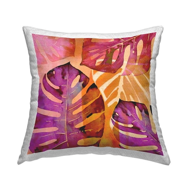 Stupell Industries Tropical Leaf Collage Outdoor Printed Throw Pillow by Andrea Haase