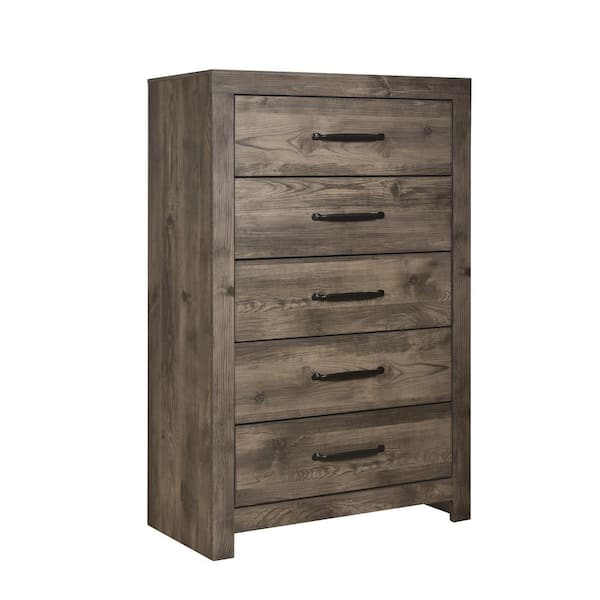NEW CLASSIC HOME FURNISHINGS New Classic Furniture Misty Lodge Greige 5-drawer 32 in. Chest
