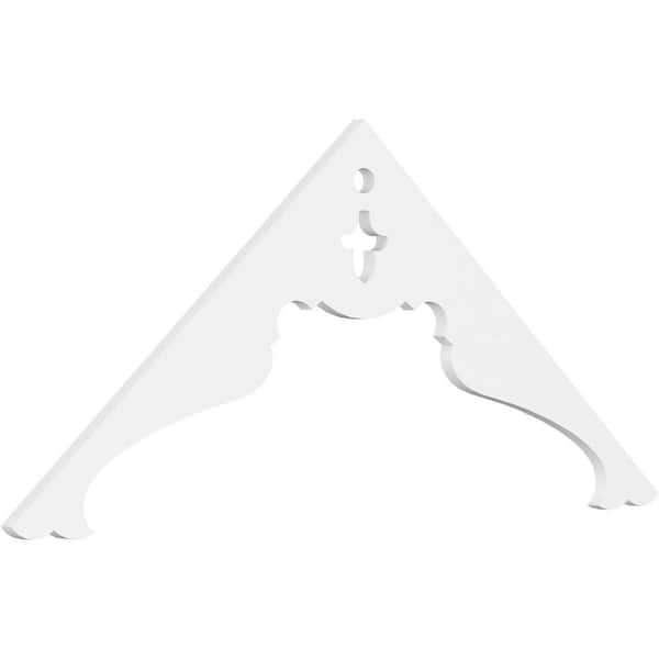 Ekena Millwork Pitch Heath 1 in. x 60 in. x 27.5 in. (10/12) Architectural Grade PVC Gable Pediment Moulding