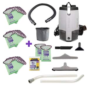 ProVac FS6 6 qt. Commercial Backpack Vacuum with ProLevel Filtration, Restaurant Tool Kit and 30-Pack Filter Bags