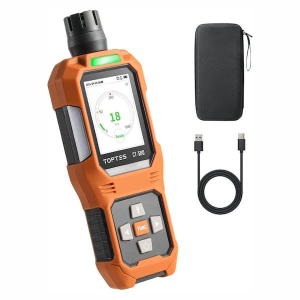 Carbon Monoxide Detector Handheld Alarm Rechargeable with Visual Audible Vibration Alerts TFT Display 1 Pack CT-580