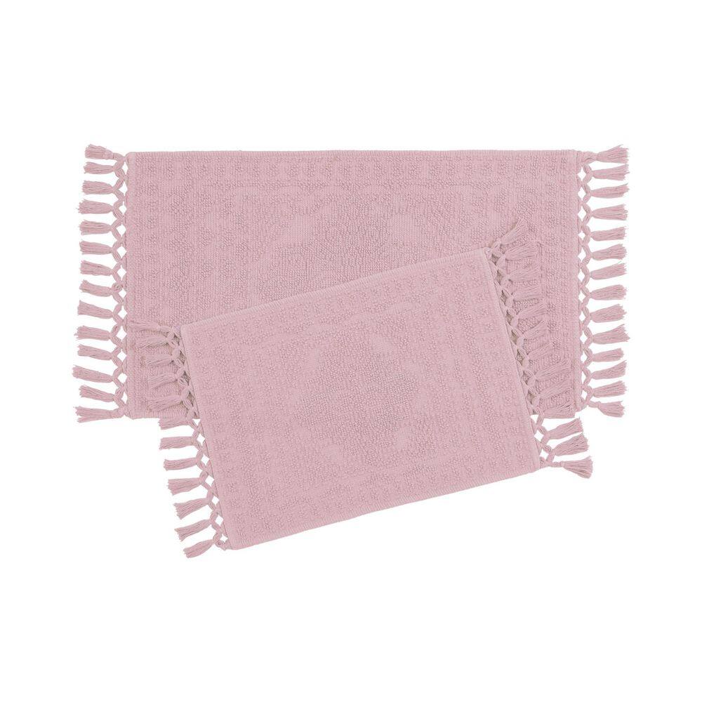Nellore Lilac Purple Fringe Solid Color Cotton Rectangle 2-Piece Bath Rug Set price history on PriceWatchPro