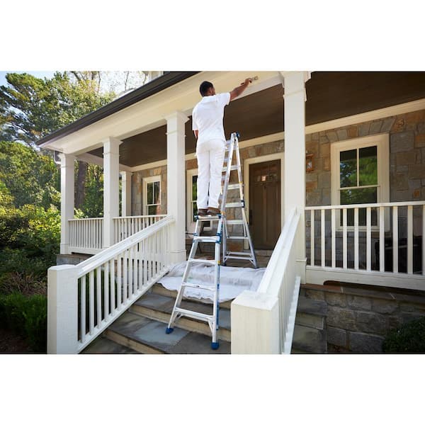Werner - 22 ft. Reach Aluminum 5-in-1 Multi-Position Pro Ladder with Powerlite Rails 375 lbs. Load Capacity Type IAA Duty Rating
