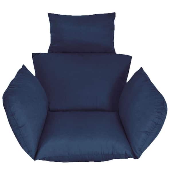 45.28 x 4.72 Egg Chair Cushion Hanging Basket Seat Cushion Thicken Hanging Egg Chair Cushion with Headrest Blue