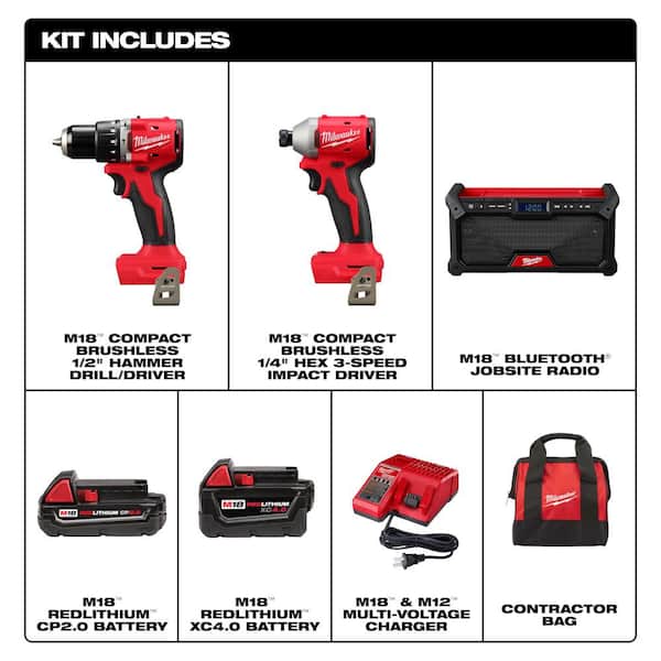 Milwaukee M18 18-Volt Lithium-Ion Brushless Cordless Compact Milwaukee M18 18-Volt Lithium-Ion Brushless Cordless Compact