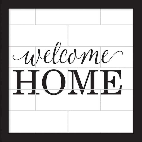 RoomMates Black and White Welcome Home Tile and Type Framed Wall Art