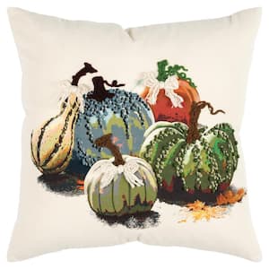 Green Ivory Harvest Embroidered Gourds