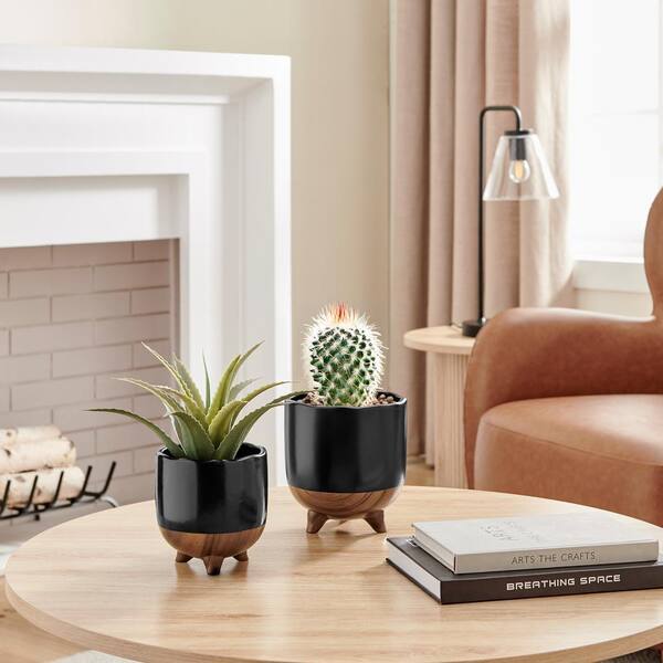 DANYA B Milo Modern Mortar Two Tone Flower Pot Planter Cachepot