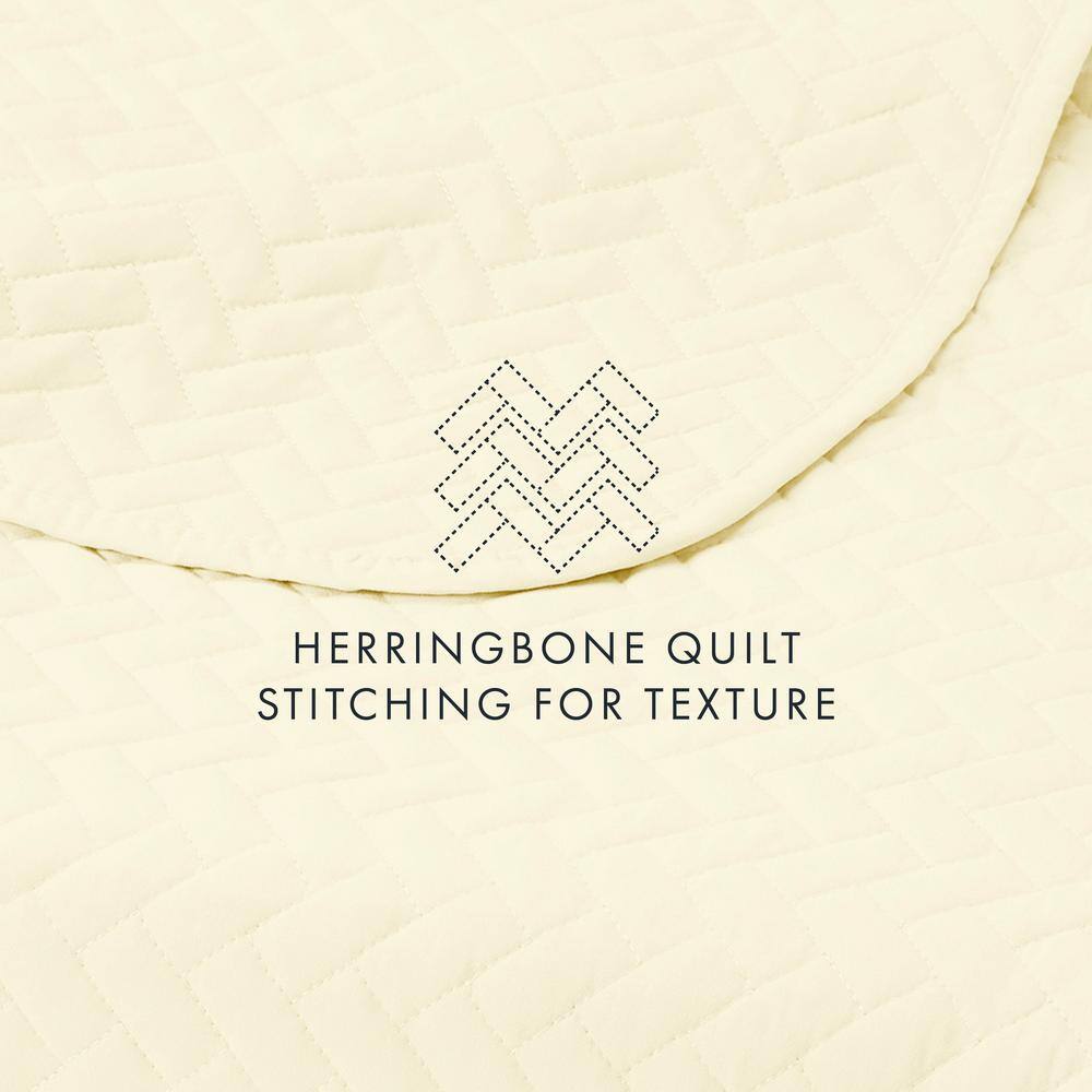 Yellow Twin Microfiber Quilted Coverlet Set