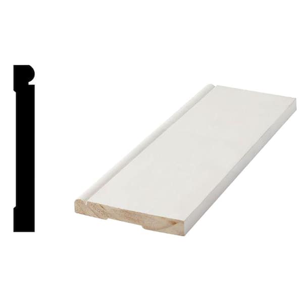 Woodgrain Millwork WG 750 9/16 in. x 4-1/4 in. Primed Finger-Jointed Base Molding