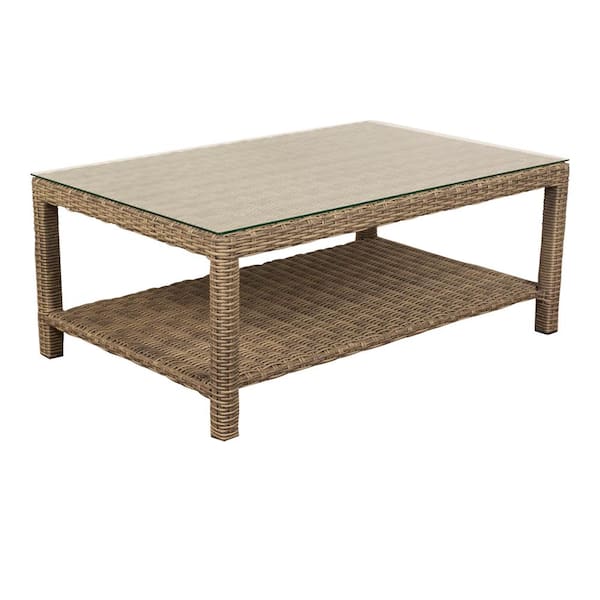 Courtyard Casual Capri Regular Aluminum Frame Glass Top Coffee Table