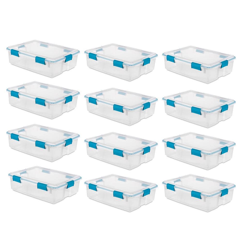 Sterilite 37 Qt. Thin Gasket Box Clear Storage Bin Containers (12-Pack ...