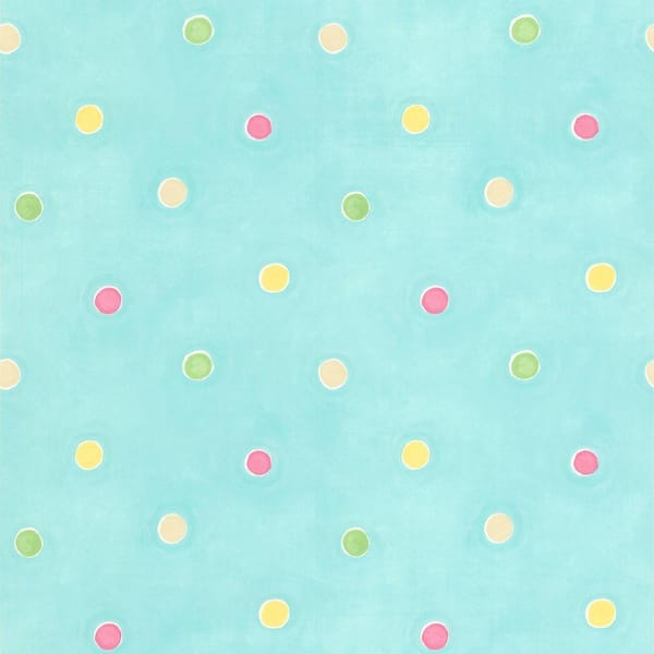 Brewster Sprinkles Aqua Polka Dots Wallpaper