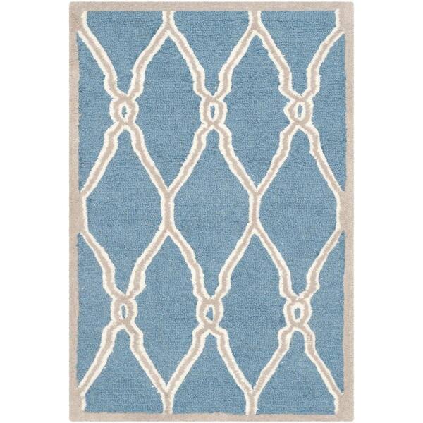 SAFAVIEH Cambridge Navy/Ivory 2 ft. x 3 ft. Border Geometric Interlaced Area Rug