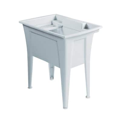 Zenna Home 24-in x 24.25-in 1-Basin Gray Freestanding Utility Tub