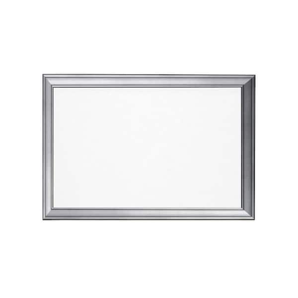 BrandtWorks 30 in. W x 20 in. H Cool Silver Slim Wall Mirror