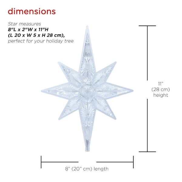 Alpine Corporation Star Christmas Tree Topper with Cool White LED