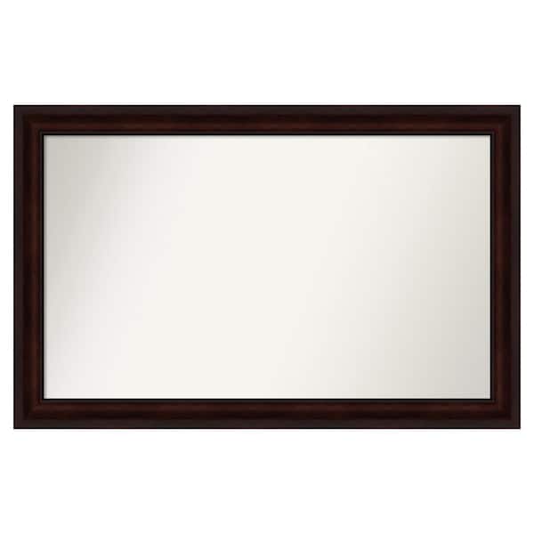 Amanti Art Coffee Bean Brown 47.25 in. x 30.25 in. Custom Non-Beveled Satin Recyled Polystyrene Framed Vanity Wall Mirror