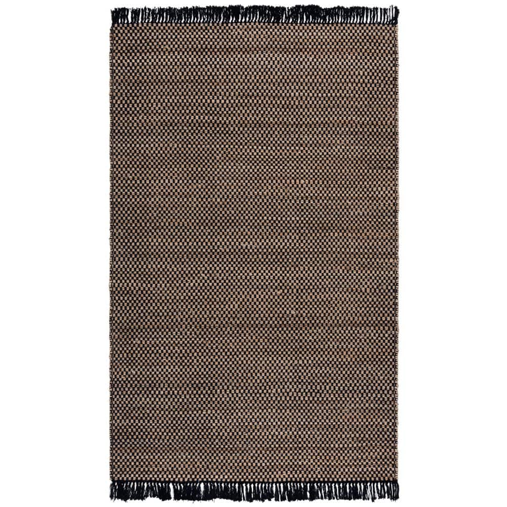 Montauk 4 ft. x 6 ft. Natural/Black Checkered Fringe Area Rug price history on PriceWatchPro