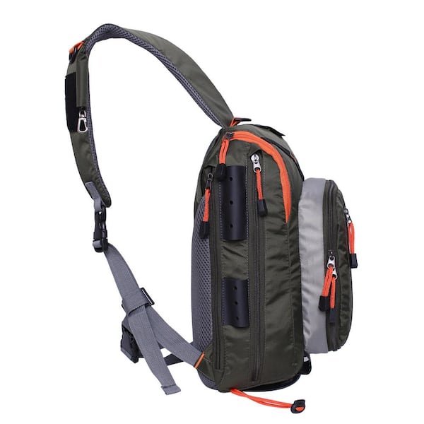 Fly Fishing Sling Bag Multi Function Fishing Waist Bag Pack Fishing Tackle  Shoulder Bag with Fly Patch