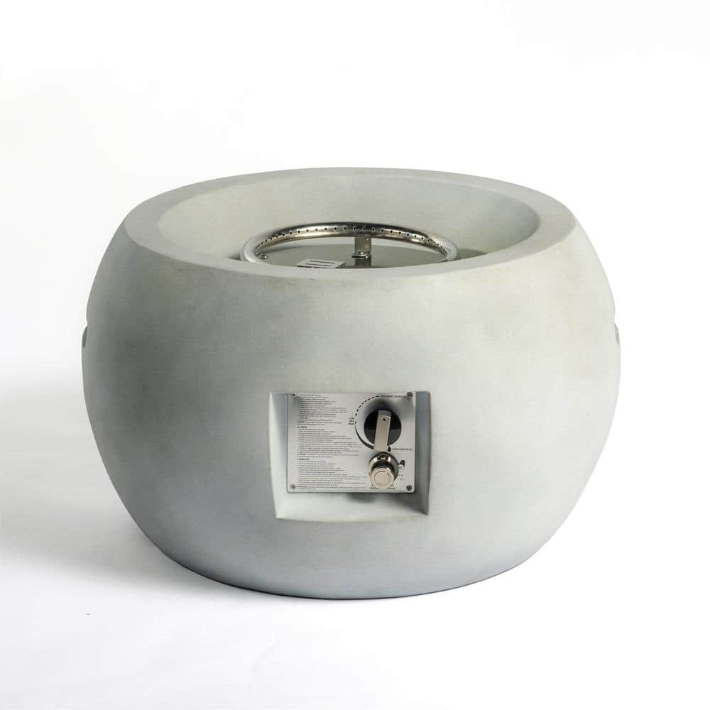 Outdoor Propane Fire Pit Table, Compact Streamlined modern 24 in. Round Gra