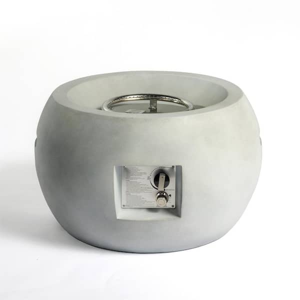 Unbranded Outdoor Propane Fire Pit Table, Compact Streamlined modern 24 in. Round Graphite Base with waterproof cover, Lava Rocks