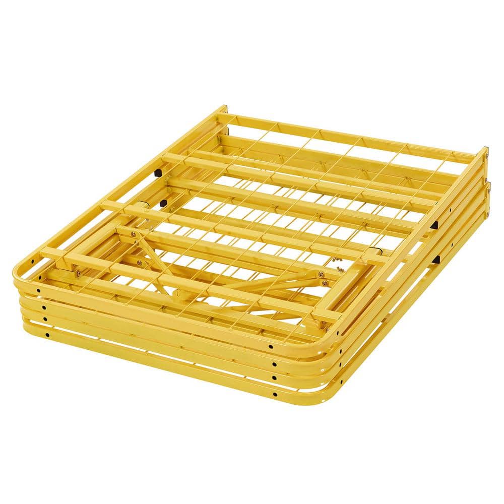 Horizon Full Yellow Stainless Steel Metal Bed Frame with Slats