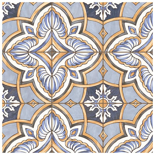 Merola Tile Harmonia Grove Blue 4 in. x 13 in. Ceramic Floor and Wall Take Home Tile Sample