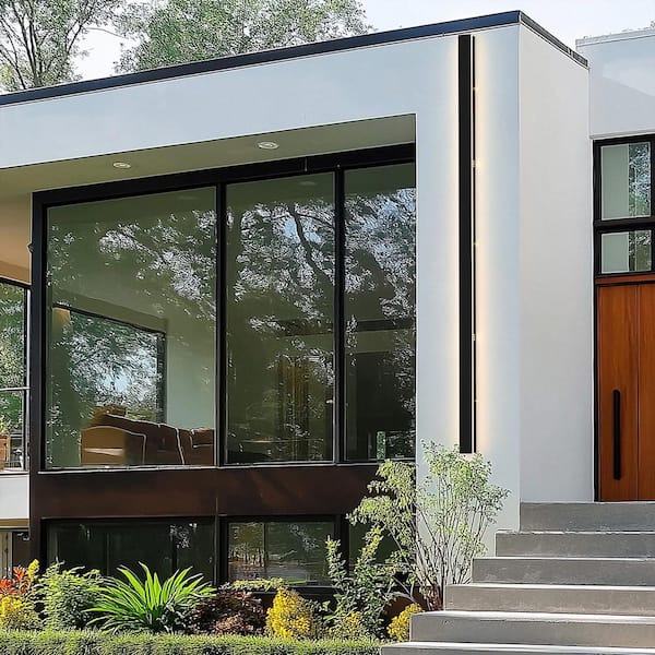 59 in. 45-Watt Black Outdoor Hardwired Linear Waterproof Integrated LED Wall Lantern Sconce, 3000K Warm White