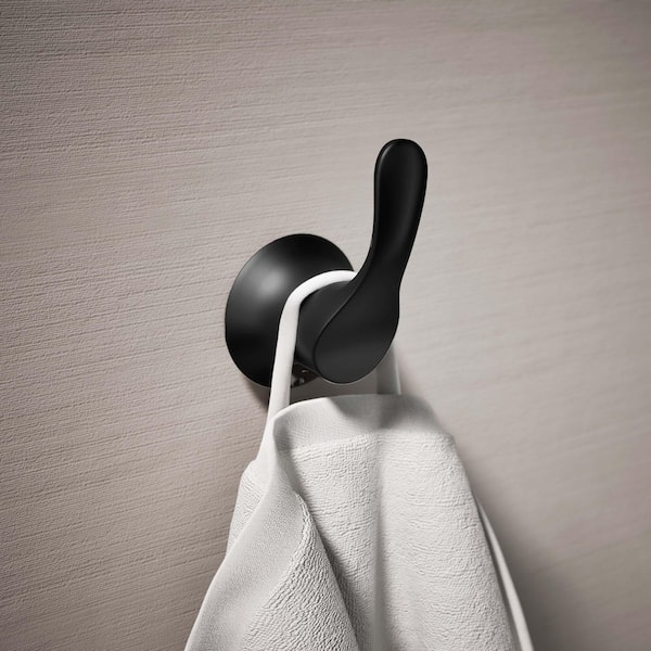 Simplice J-Hook Robe/Towel Hook in Matte Black