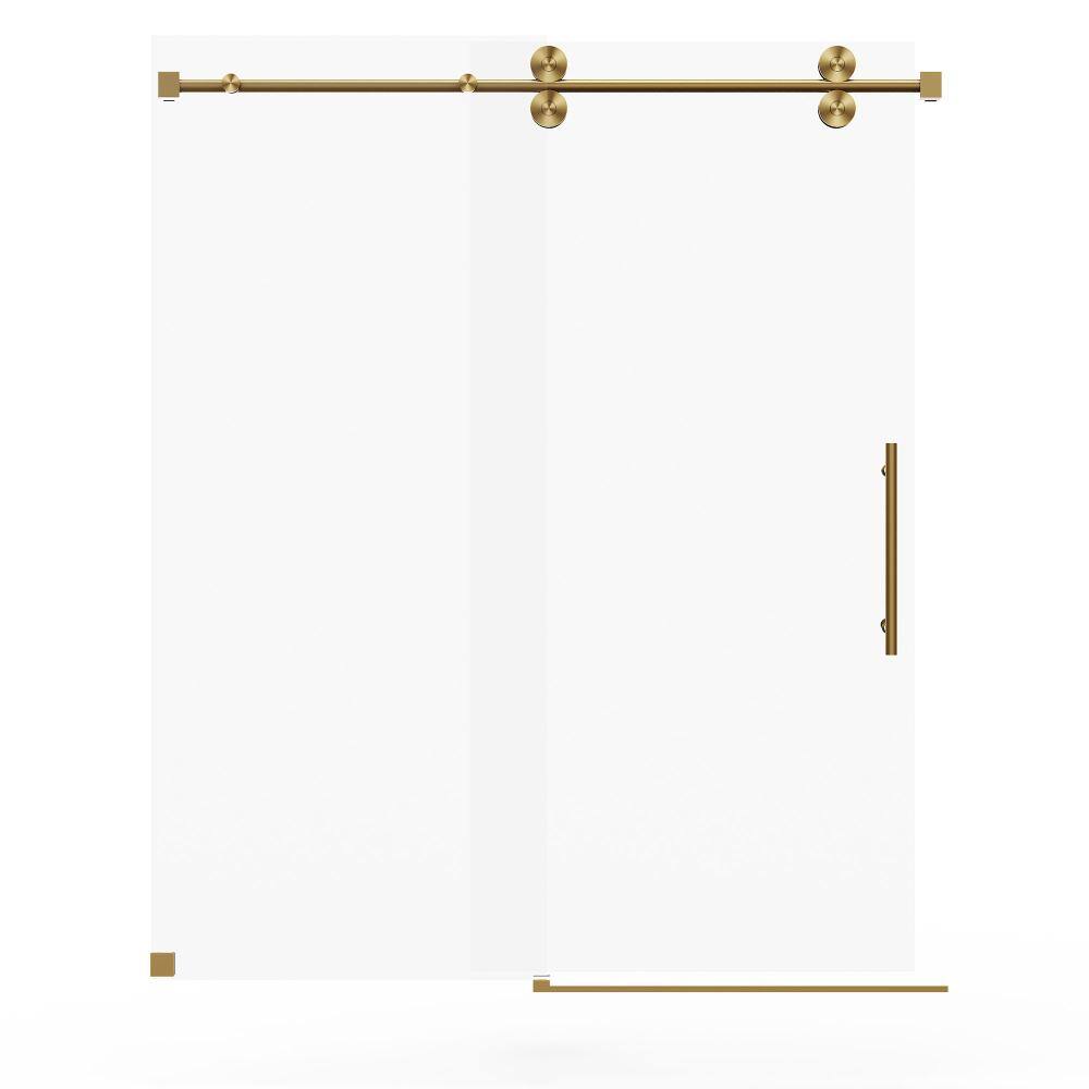 56-60 in. W x 76 in. H Frameless Single Sliding Shower Door in Brushed Gold, 5/16 in. Clear Tempered Glass price history on PriceWatchPro