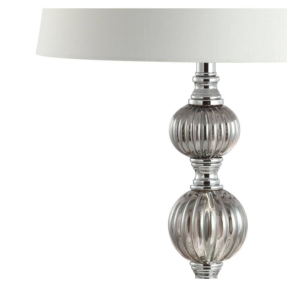 Vivienne 31" Silver Triple Sphere Table Lamp with Silk Shade