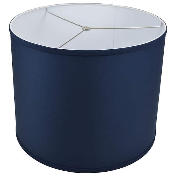 Drum Lamp Shade Linen Navy Blue, Blue Barrel Lamp Shade