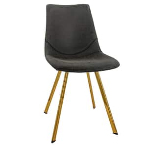 Markley Charcoal Black Faux Leather Dining Chair