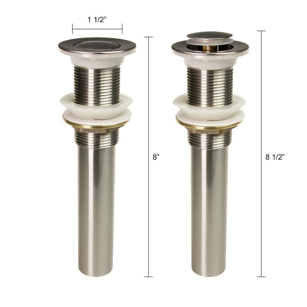 Brushed Nickel Spring-Loaded Pop-Up Drain for Bathroom Sink