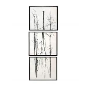 Branch Artwork Wood Framed Nature Wall Art Print (Set of 3) 19.6 in. x 23.6 in.